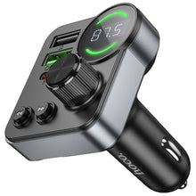 Заредете изображение във визуализатора на галерията – HOCO car transmitter FM bluetooth 2 x USB A + Type C PD QC3.0 48W E86 black
