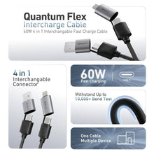 Заредете изображение във визуализатора на галерията – X-ONE QuantumFlex data cable - type C to C - max 60W 1,2m black
