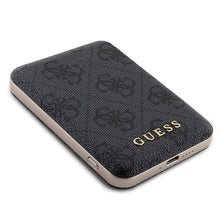Заредете изображение във визуализатора на галерията – Guess 4G Metal Logo case set for iPhone 15 + 5000mAh MagSafe power bank - black
