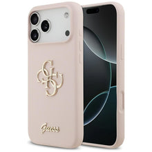 Заредете изображение във визуализатора на галерията – GUESS case for IPHONE 17 Pro Max GUHCP17XSC4GSMP (Silicone W/ Big 4G Script) pink
