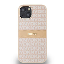 Заредете изображение във визуализатора на галерията – Original Case DKNY hardcase Leather Mono Stripe &amp; Metal Logo DKHCP14SPRTHSLP for Iphone 14/15/13 pink
