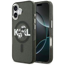 Заредете изображение във визуализатора на галерията – KARL LAGERFELD case for IPHONE 17 compatible with MagSafe KLHMP17SHGKCGKBK (IML Glitter k&amp;C Sketch Logo) black
