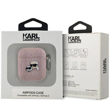 Заредете изображение във визуализатора на галерията – Karl Lagerfeld Monogram Karl &amp; Choupette Head case for AirPods 1 / 2 - pink
