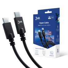 Заредете изображение във визуализатора на галерията – 3mk Hyper Cable USB-C / USB-C 100W 4K 60Hz 1m - Black

