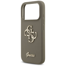 Заредете изображение във визуализатора на галерията – GUESS case for IPHONE 17 Pro GUHCP17LSC4GSMW (Silicone W/ Big 4G Script) brown
