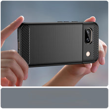 Заредете изображение във визуализатора на галерията – Carbon Case for Google Pixel 8A Flexible Silicone Carbon Cover - Black
