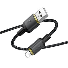 Заредете изображение във визуализатора на галерията – Cable USB A to Lightning Hoco 2,4A 1 m X128 Benefit black
