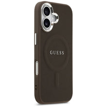Заредете изображение във визуализатора на галерията – GUESS case for IPHONE 17 compatible with MagSafe GUHMP17SPSAREGSW (PU W/ Classic Logo) brown
