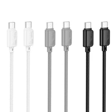 Заредете изображение във визуализатора на галерията – HOCO cable Type C to Type C 3A 60W X113 1 m white
