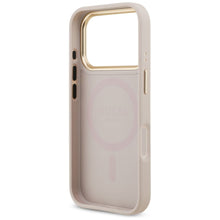 Заредете изображение във визуализатора на галерията – GUESS case for IPHONE 17 Pro compatible with MagSafe GUHMP17LPGCRMDEP (PU W/ Grained Strass Logo) pink
