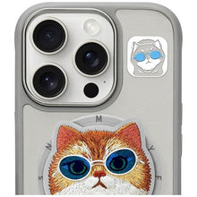 Заредете изображение във визуализатора на галерията – NIMMY case GLASSES COOL CAT compatible with MagSafe for IPHONE 16 Pro Max gray
