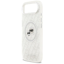 Заредете изображение във визуализатора на галерията – KARL LAGERFELD case for IPHONE 17 Air compatible with MagSafe KLHMP17MHMKBKCHOG (IML Glitter K&amp;C Heads Logo) gray
