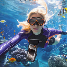 Заредете изображение във визуализатора на галерията – Waterproof case for mobile phone Hoco IP68 240 x 120 x 15 mm HX53 black
