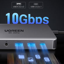 Заредете изображение във визуализатора на галерията – HUB Ugreen CM681 15978 13in1 USB-C - 2x USB-A 3.2 / 2x USB-A 3.0 / USB-C 3.2 / 2x HDMI / DisplayPort / RJ45 / SD and TF / AUX / USB-C PD
