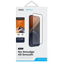 Заредете изображение във визуализатора на галерията – Uniq Optix Matte frosted tempered glass for iPhone 15 Plus / 14 Pro Max with applicator
