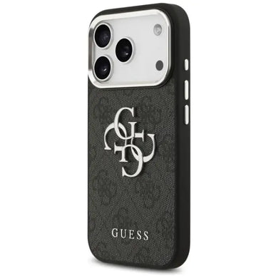 GUESS case for IPHONE 17 GUHCP17SP4G4SMCK (4G PU Leather Case with Big 4G and Classic Logo and Silver Metal Camera Frame) black