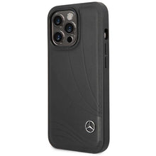 Заредете изображение във визуализатора на галерията – Mercedes Leather Wave Pattern case for iPhone 14 Pro Max - black
