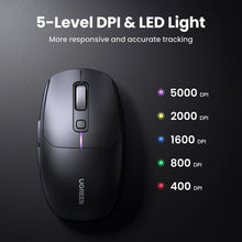 Заредете изображение във визуализатора на галерията – Ugreen MU103 Bluetooth 5.0 computer mouse / 2.4GHz USB receiver - black
