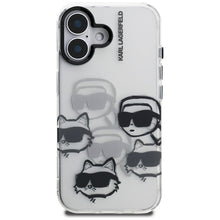 Заредете изображение във визуализатора на галерията – KARL LAGERFELD case for IPHONE 16 KLHCP16SHMCHKCT (IML Multi K&amp;C Head Pattern)
