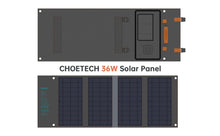 Заредете изображение във визуализатора на галерията – Choetech tourist USB solar charger, USB C 36W QC PD gray (SC006)
