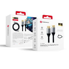 Заредете изображение във визуализатора на галерията – Cable Display Port to Display Port 2.1 Forcell 16K 60Hz/8K 120Hz/4K 240Hz - High Speed, HDR, Ethernet, G-SYNC/FreeSync, 80Gbps, 2 m black
