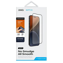 Заредете изображение във визуализатора на галерията – Uniq Optix Matte frosted tempered glass for iPhone 15 / 14 Pro with applicator

