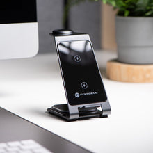 Заредете изображение във визуализатора на галерията – Forcell F-ENERGY Simply Charge 3in1 compatible with Apple Watch and Samsung Watch grey
