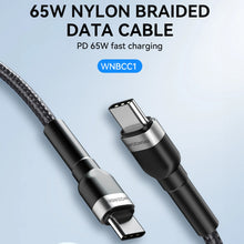 Заредете изображение във визуализатора на галерията – Wozinsky WNBCC1 USB-C / USB-C PD 65W cable 1 m - black
