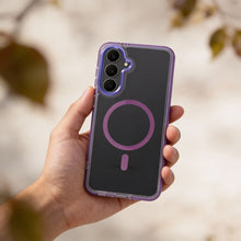 Заредете изображение във визуализатора на галерията – Case for Samsung A07 / A08 Frame Clear Hybrid Mag Cover compatible with MagSafe purple
