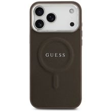 Заредете изображение във визуализатора на галерията – GUESS case for IPHONE 17 Pro compatible with MagSafe GUHMP17LPSAREGSW (PU W/ Classic Logo) brown
