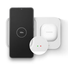 Заредете изображение във визуализатора на галерията – Samsung Wireless Charger Duo EP-P5400TWEGEU inductive charger 15W - white + mains charger + cable
