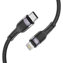 Заредете изображение във визуализатора на галерията – Tech-Protect UltraBoost 2 Lightning / USB-C PD cable 30W 3A 0.25m - black
