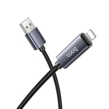 Заредете изображение във визуализатора на галерията – Cable USB A to Lightning Hoco 2,4A with display 1 m X112 black
