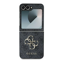 Заредете изображение във визуализатора на галерията – GUESS case for SAMSUNG Z Flip 6 GUHCZF64GMGGR (PU 4G Leather Metal Logo) black
