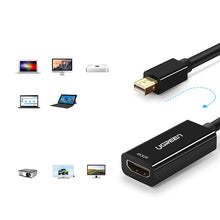 Заредете изображение във визуализатора на галерията – Ugreen MD112 10461 mini DisplayPort (male) / HDMI (female) FHD 1080p adapter - black
