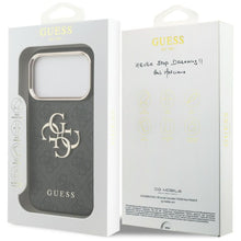 Заредете изображение във визуализатора на галерията – GUESS case for IPHONE 18 Pro / 17 Pro GUE005483 (PU W/ Big 4G Classic Logo) black gold
