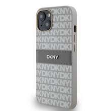Заредете изображение във визуализатора на галерията – Original Case DKNY hardcase Leather Mono Stripe &amp; Metal Logo DKHCP14SPRTHSLE for Iphone 14/15/13 beige
