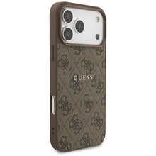 Заредете изображение във визуализатора на галерията – GUESS case for IPHONE 17 Pro Max compatible with MagSafe GUHMP17XG4GFRW (PU 4G Ring Classic Logo) brown
