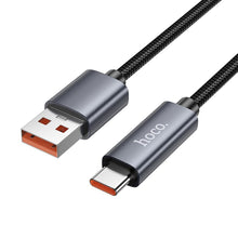 Заредете изображение във визуализатора на галерията – Cable USB A to USB C Hoco 5A with display 1 m X112 black
