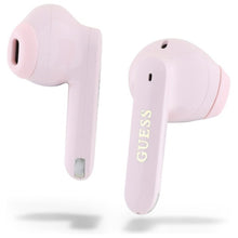 Заредете изображение във визуализатора на галерията – GUESS wireless earphones bluetooth TWS GUTWSC2MCDSP (Elongated Metallic Classic Printed Logo) pink
