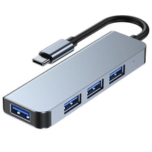 Заредете изображение във визуализатора на галерията – HUB Tech-Protect V1 4in1 USB-C - 3x USB-A 2.0 / USB-A 3.0 - gray
