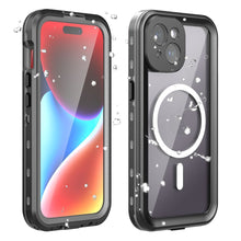 Заредете изображение във визуализатора на галерията – Waterproof case SHELLBOX DOT compatible with MagSafe for IPHONE 15 black

