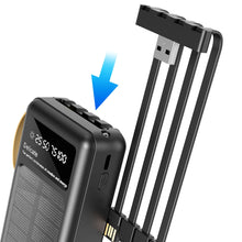 Заредете изображение във визуализатора на галерията – Dudao K18+ solar power bank USB-A / USB-C / Lightning / micro USB 20000 mAh - black
