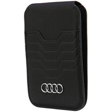Заредете изображение във визуализатора на галерията – Audi Leather Wallet Card MagSafe magnetic with stand - black

