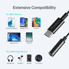 Заредете изображение във визуализатора на галерията – Choetech AUX003 USB-C / DC 3.5mm audio adapter - black
