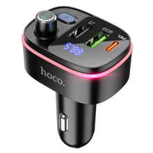 Заредете изображение във визуализатора на галерията – HOCO transmiter FM Bluetooth + 2xUSB + Typ C PD20W + QC3.0 Fast E62 black
