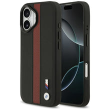 Заредете изображение във визуализатора на галерията – BMW case for IPHONE 17 compatible with MagSafe BMHMP17S25PCPSKR (PU Perfotated Stripe Logo) red
