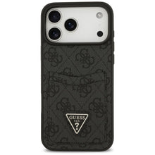 Заредете изображение във визуализатора на галерията – GUESS case for IPHONE 17 Pro Max GUHCP17XP4TPK (4G Double Card Triangle) black
