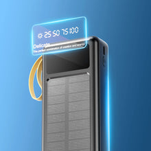 Заредете изображение във визуализатора на галерията – Dudao K18+ solar power bank USB-A / USB-C / Lightning / micro USB 20000 mAh - black
