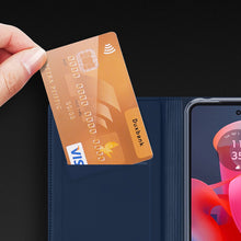 Заредете изображение във визуализатора на галерията – Dux Ducis Skin Pro case with flap and card slot for Motorola Moto G04/G24/G24 Power - blue

